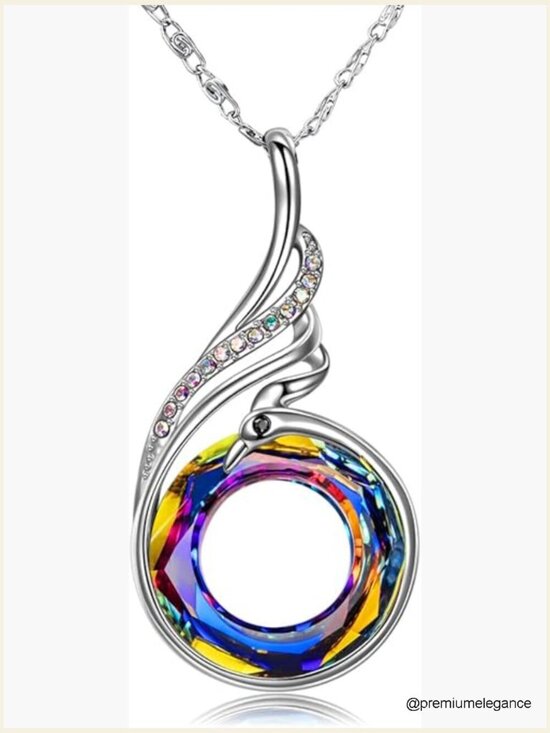Jewelry - Rise From the Ashes Phoenix Necklace with Austrian Crystals, 18" Chain